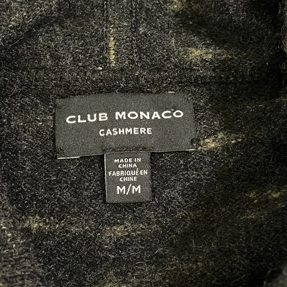 Club Monaco Cashmere Sweater Pullover Hoodie Charcoal Medium - Picture 11 of 13